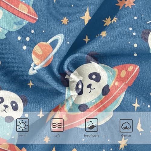 Wusikd Cartoon Panda Space Girls' Underwear Cotton Starry Sky Girls Briefs Soft Toddler Underwear 2T3