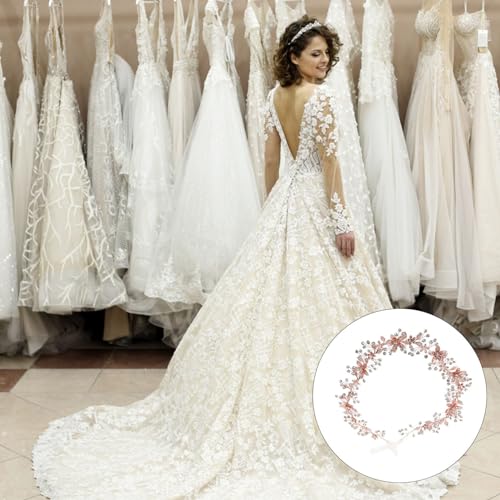 KESYOO 1pc Fashion Bridal Dress Belt Dress Belt Wedding Diamond Bridal Belt for Women Wedding Belts Sash for Wedding (Rose Gold)3