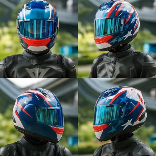 Image of Regent-X Replacement Helmet Visor Compatible with RX7X VAS-V MAX Quantum-X Corsair-X UV Protection Anti-Scratch Wearproof Shield Universal Face Shield Accessories(Aurora Blue)