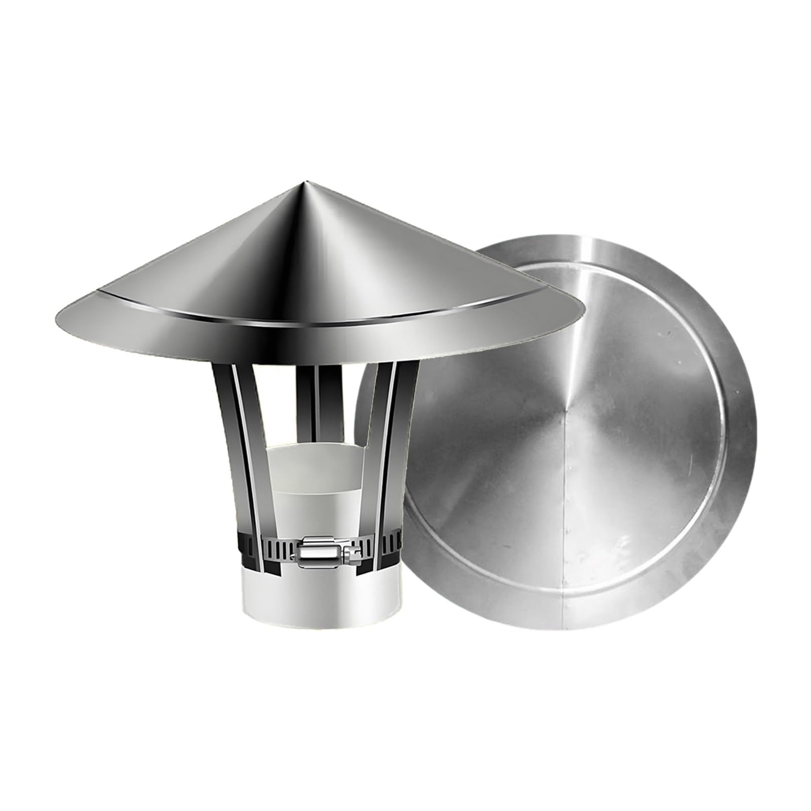 KGLHJDY Stainless Steel Chimney Cowl Round Roof Chimney Cap Rain Cover for Cowl Stove Log Burner Fireplac 80mm 100mm 180mm 300mm(110mm/4.33in)
