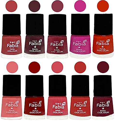 Image of ALL IN ONE (PACK OF 10), Long Lasting Glossy Nail Polish, 6 ml Each, All Vibrant Colours,02245