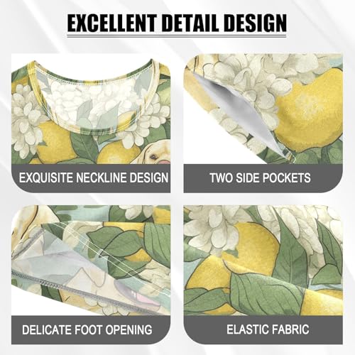 ALAZA Lemon Flowers Dog Pajama Set Short Sleeve Sleepwear Soft Lounge Nightwear4