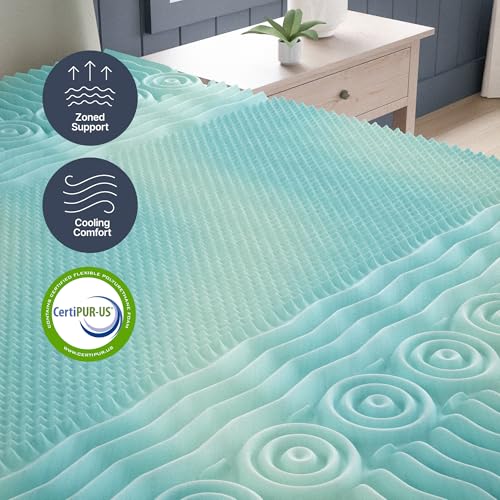 Image of GhostBed 3 Inch Cooling Gel Memory Foam Mattress Topper - Waterproof Cover, Protector, Made in USA - Memory Foam Mattress Cover Twin