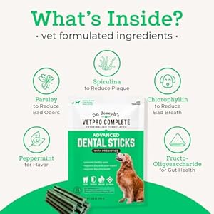 Dr Josephs Vetpro Complete Advanced Dental Sticks with Prebiotics 15 Sticks Cleans Teeth Freshens Bad Breath and Supports Gut Health Target Tartar and Plaque Build Up Veterinarian Formulated  Cucciolini Doodles Dr Josephs vetpro complete advanced dental sticks with prebiotics 15 sticks cleans teeth freshens bad breath and supports gut health target tartar and plaque build up veterinarian formulated   cucciolini doodles
