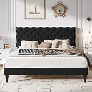 SHA CERLIN King Size Samt Bettgestell XH-8352-BKK