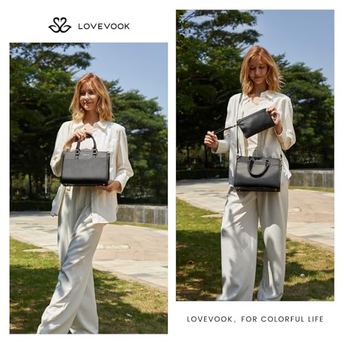 Image of LOVEVOOK Purses for Women Purses and Handbags Tote Bag for Women Trendy Top Handle Satchel Crossbody Bag with Matching Clutch