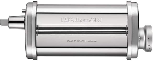 KitchenAid 5KSMPSA Pasta Sheet Roller (Optional Accessory for KitchenAid Stand Mixers),Silver,56mm x 97mm x 25mm