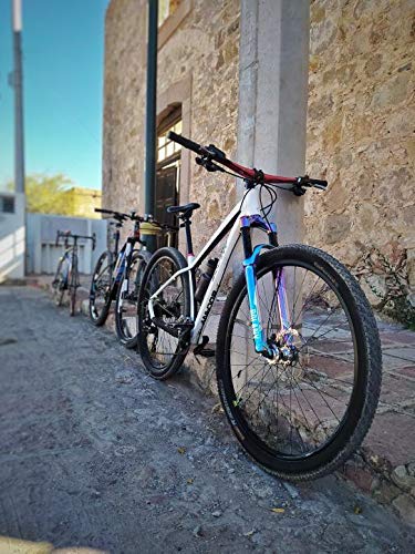 Bolany 27.5/29 Inch 120Mm Rainbow Supension Air Fork Aluminum Alloy Straight Manual Steerer Vacuum Plated Colorful Air Chamber Mtb Bike Front Fork (29 Inch) #TOP5