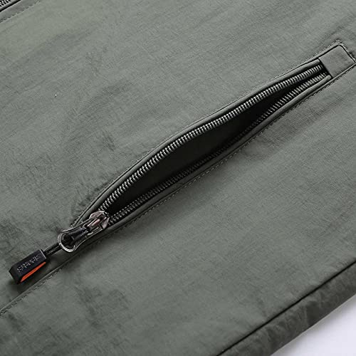 Dinnesis Outdoorjas voor heren, winterjas, lichte windbreaker, opstaande kraag, bomberjack, vrije tijd, tussenjas, warme winterparka met capuchon, heren, ritssluiting, cargojas, blouson winterjas - Image 5