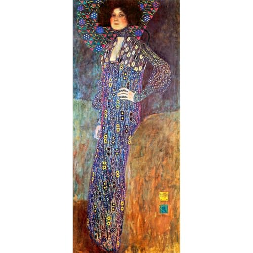 Portrait d'Emily Floge par Klimt toile anti-décoloration grand format 127x101