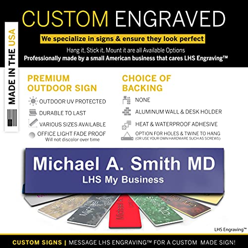 image for LHS My Business Engraved Name Plates for Door Sign Personalized Purple