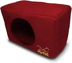 MY PET BRASIL Cama Toca Para Cachorros P Cama Pet 2 Em 1 Cama Toca Lavável Caminha Para Cães Luxo Vermelho