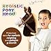 HollyHOME Stick Horse Plush Handcrafted Hobby Horse on a Stick with Wood Wheels Real Pony Neighing and Galloping Sounds for Kids Toddlers Chocolate 36 Inches(AA Batteries Required)