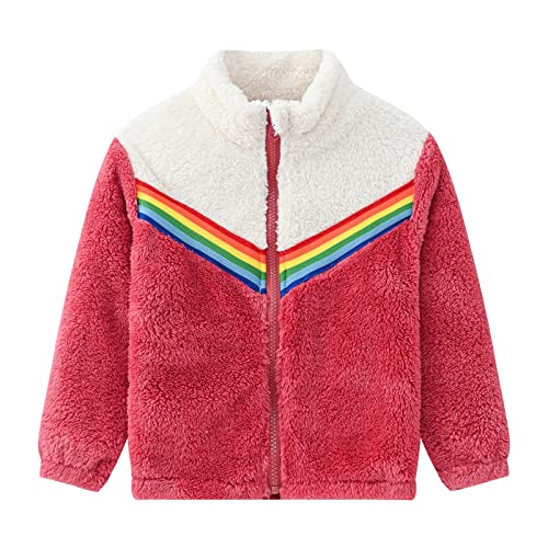 Moonker Boys Girls Sherpa Fleece Jacket Full-Zip Fuzzy Fleece Sweatshirt Kids Toddler Windproof Coat Ultra Soft