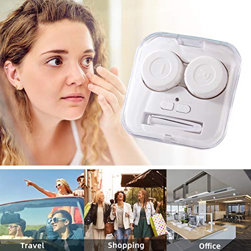 Portable Contact Lens Cleaner,Automatic Cleaning Machine with USB Charging Cable and Independent Cleaning Box,Faster Cleaning for Contact Lens. (White)