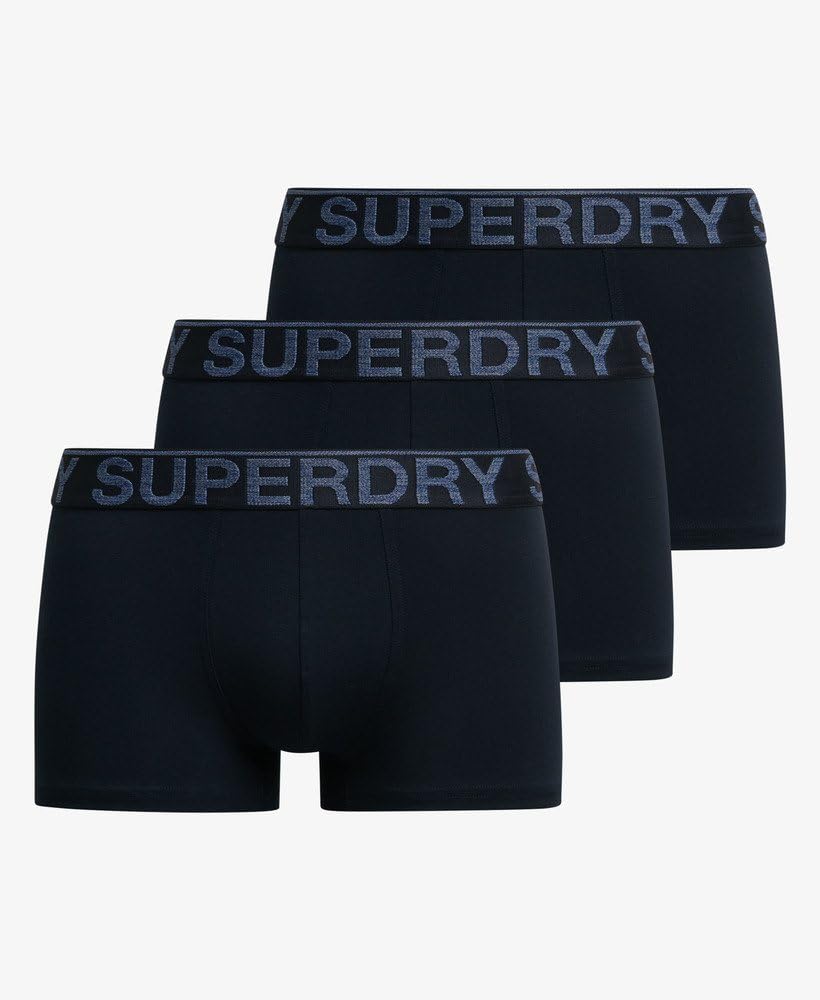 Superdry Męskie majtki z bawełny organicznej, trójpak, granatowe, XXL