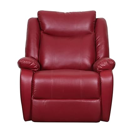 ALCANES Cartier LEATHERLITTE,Faux Leather Maroon Single Seater Manual Recliner
