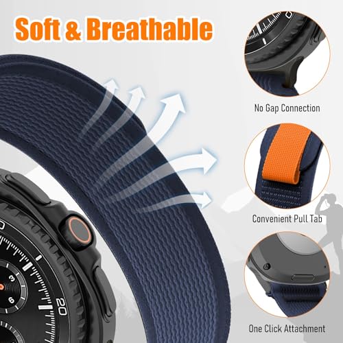 Image of VEMIGON Trail Loop Band Compatible with Samsung Galaxy Watch 8 40mm 44mm / 8 Classic 46mm, Soft Breathable No-Gap Nylon Fabric Sport Strap Replacement Wristband (Watch Not Included)
