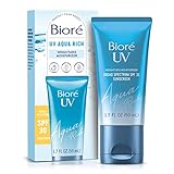 Biore UV Aqua Rich SPF 30 Daily Moisturizer Sunscreen for Face, For Sensitive Skin, Oil Free, Hyaluronic Acid, Vegan, Oxybenzone & Octinoxate Free, Dermatologist Tested, 1.7fl Oz