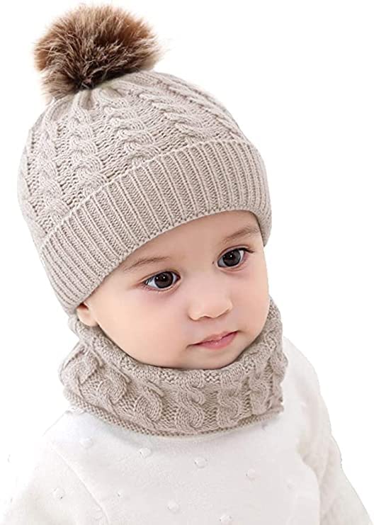 Buy Krystle Baby Boy's and Baby Girl's Earflap Wool Pom Pom Cap and