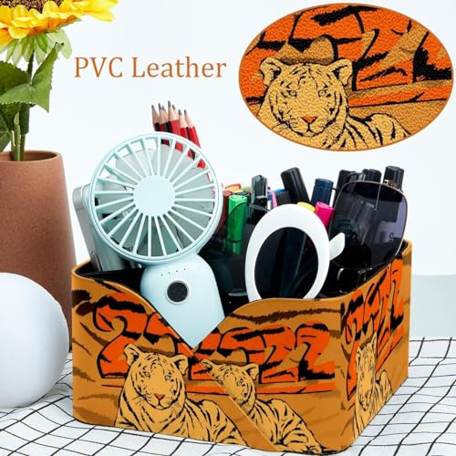 Porte-stylos tigre rectangulaire, organiseur de bureau papeterie - 6