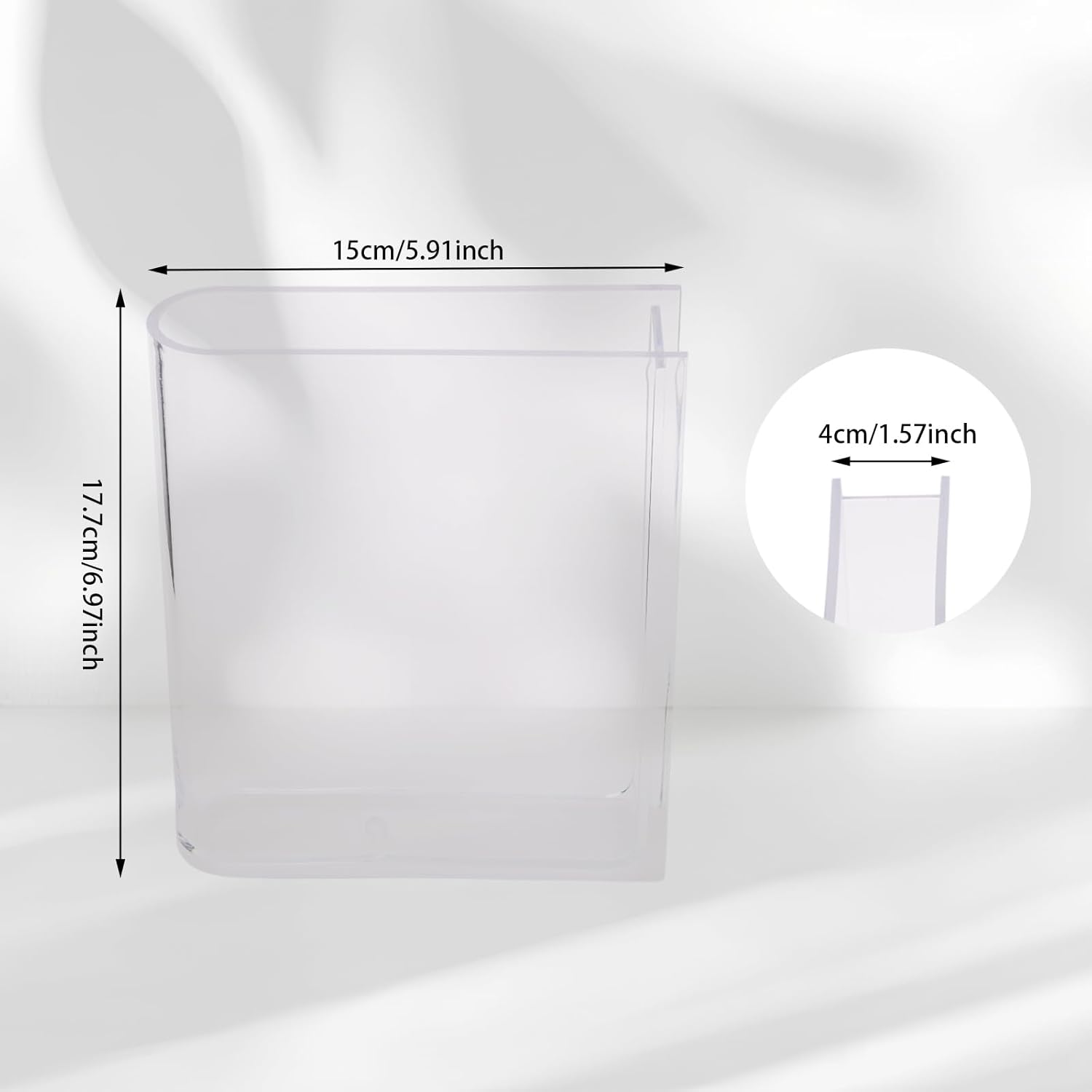oywobet clear acrylic book vase for flowers, book-shaped flower vase desk decor, books lovers gifts, flowers room decor aesthetic for women & teacher gift transparent wordless