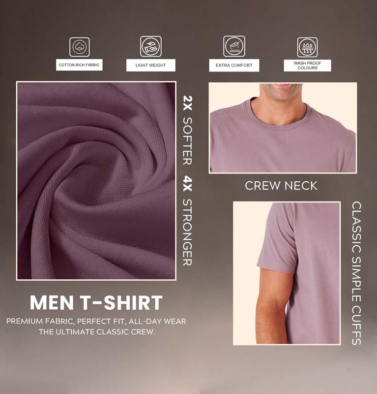 Image of Sleepynuts Men's Regular Fit Round Neck Half Sleeves Solid Casual Wear T-Shirt