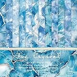 craspire 24 Feuille de Papier de Scrapbooking Texturé Décoratif Motif Ondulations d'eau ...