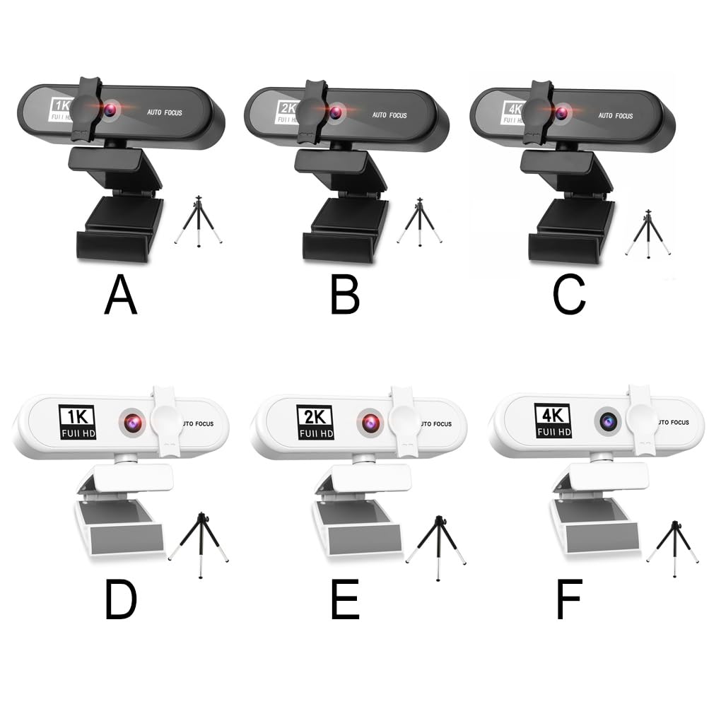 Lot de 5 webcams d'ordinateur à mise au point automatique HD USB en ligne réglable avec microphone filaire de rechange pour webcam externe Blanc 4K