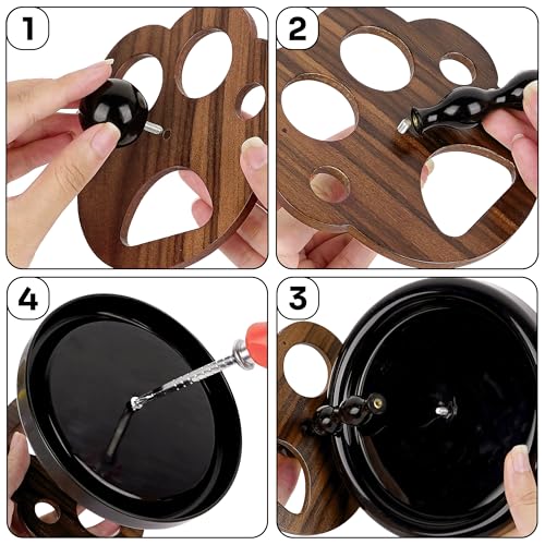 Support brosse à dents patte de chat en bois de noyer et ABS à 5 sections pour évier