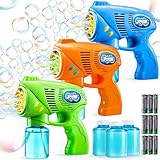 JOYIN 3 Bubble Guns Kit with 3 Solutions for Kids, Bubble Blaster for Summer Toy, Party Favors, Birthday, Outdoor & Indoor Activity, Birthday Gift