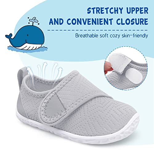 Image of LeIsfIt Toddler Water Shoes Boys Girls Barefoot Aqua Socks Kids Breathable Quick-Dry Swim Shoes for Beach Pool Surf