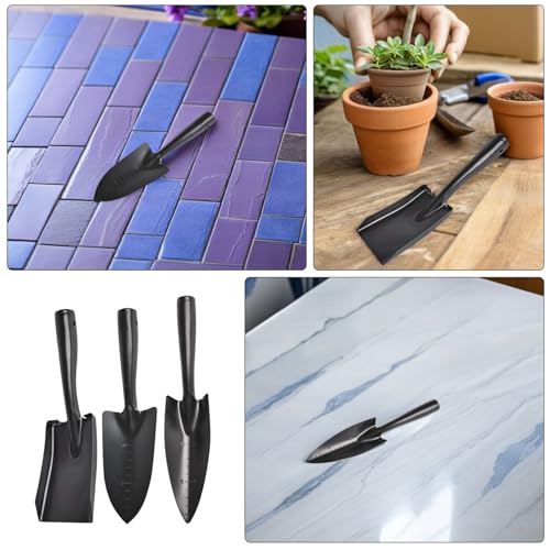 Pelle à creuser en acier UKCOCO : lot de 3 truelles de jardin compactes avec échelle