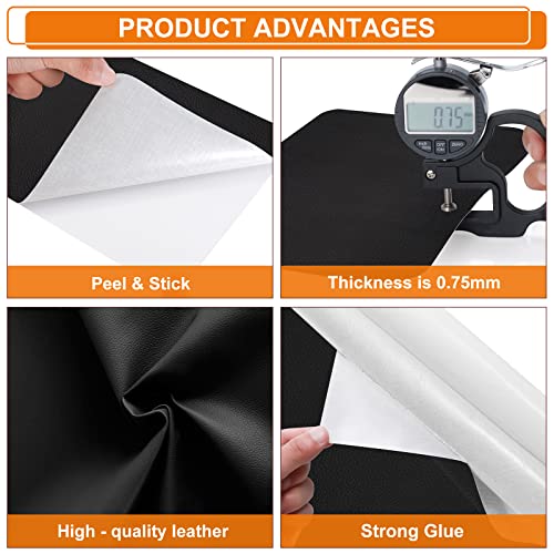 Leather Repair Tape Patches - 4 X 63 Inch Self-Adhesive Leather Repair Patch For Couch - Vinyl Leather Repair Tape Kit For Furniture,Car Seat,Sofas,Chairs,Handbags,Jackets, Black #TOP3