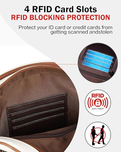 Image of FADEON Crossbody Bags for Women, RFID 4 Card Slots | Vegan Crossbody with Wide Strap, Double-Zipper & Anti-Theft, Fits Kindle & Essentials, Lightweight for Work & Travel