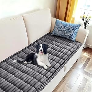 U-NICE HOME Non-Slip Couch Cover for Dogs Fuzzy Sofa Protector 27.6”x70”