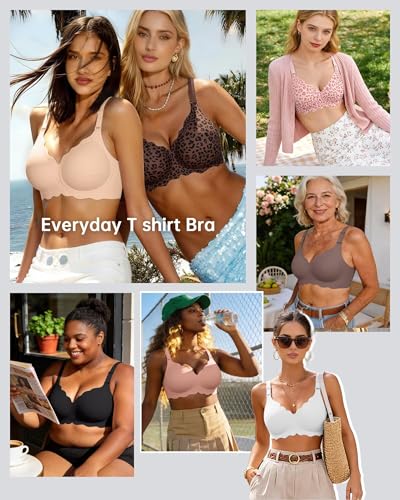 Image of Vertvie Jelly Bras for Women No Underwire Wireless Push Up Bra Full Coverage Bralettes Seamless Comfort Everyday Sports Bra
