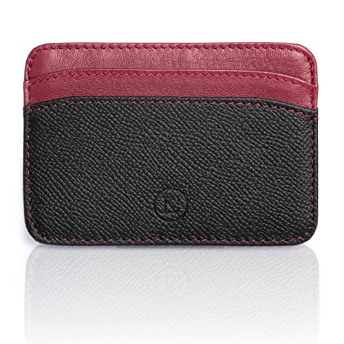 Karl Loven - Cartera Unisex Ultrafina - Piel Italiana - RFID Blocker para Tarjetas - Negro y Burdeos Karl Loven - Cartera Unisex Ultrafina - Piel Italiana - RFID Blocker para Tarjetas - Negro y Burdeos
