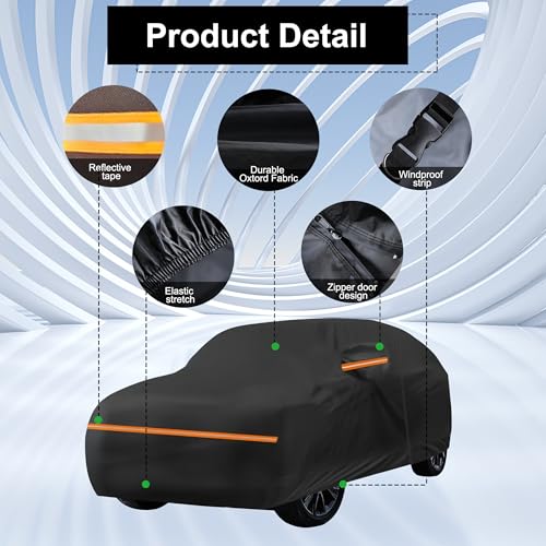 Image of Amooca Heavy-Duty Car Covers Custom Fit for Toyota RAV4 2005-2025 for Honda CRV 1997-2025 Waterproof Sun-Proof All Weather Snow Cover 420D with Door Zipper Cotton Lining