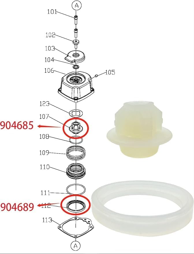 Miniatura 2 de BLOLACDZ 904685 y 904689 sello de válvula de cabeza de clavadora de repuesto compatible con Porter Cable FN250B FN251