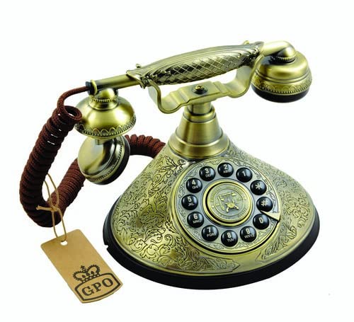 Teléfono retro GPO Duchess con acabado en bronce metálico y estética exclusiva 5