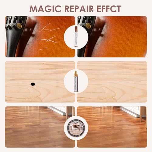 Image of SEISSO Wood Repair Kit, 40 PCs Wood Furniture Repair Kit, Wood Touch Up Markers and Crayons with Polish Wax for Scratches, Stains, Cracks,Holes and Dents, Discoloration for Wooden Surfaces and Floors
