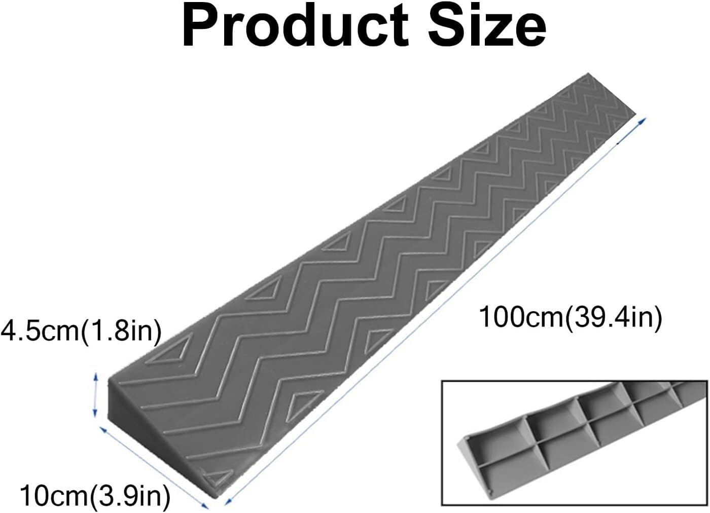 Kanduo Rampa podjazdowa Podjazd dla dzieci, podjazd rodzin bez barier, do łazienki, plastikowa mata schodkowa(Svart,10 * 4.5cm/4 * 1.7in)
