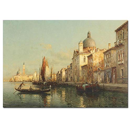 Toile de lin paysage de Venise pour habiller un grand mur vide de salon 60x90