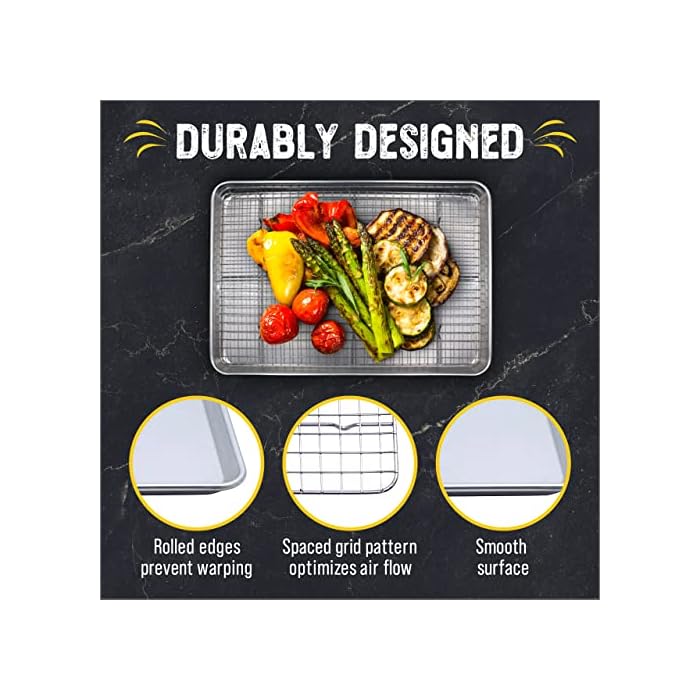 Buy Checkered Chef Baking Sheet Set 18" x 13" Stainless Steel Half