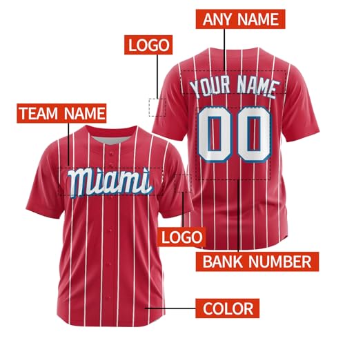 Custom City Connect Baseball Jersey - Camiseta personalizada de béisbol con nombre y número para hombres, mujeres, jóvenes y niños, color rojo, talla 15 miniatura 4