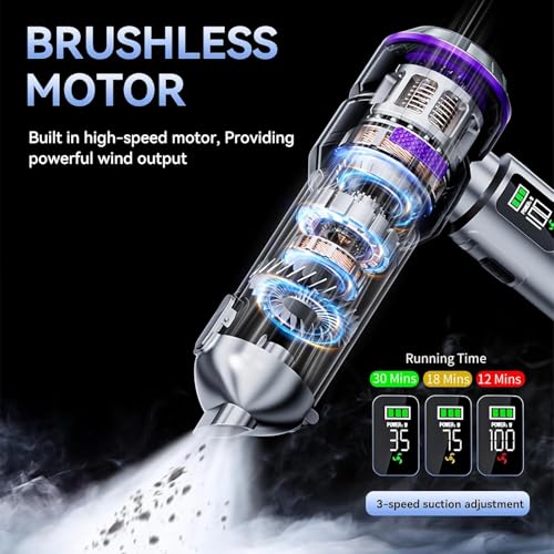 Image of ARCTICOOL Vacuum Cleaner for House, 18000Pa Powerful Suction Car Vacuum Cleaner, Cordless Portable Vacuum Cleaner with 6000mAh Battery, Lightweight Handheld Vacuum Cleaners for Car Use, Home, Office