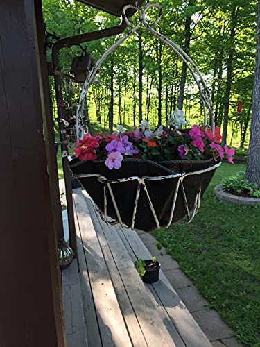 Ez Swap 16" Round Fabric Coconut Liner Replacement, 16 Inch Fabric Liner For Hanging Flower Baskets, 16 Inch Round No Coco Liner For Hanging Planters, Use 3+ Seasons! #TOP5