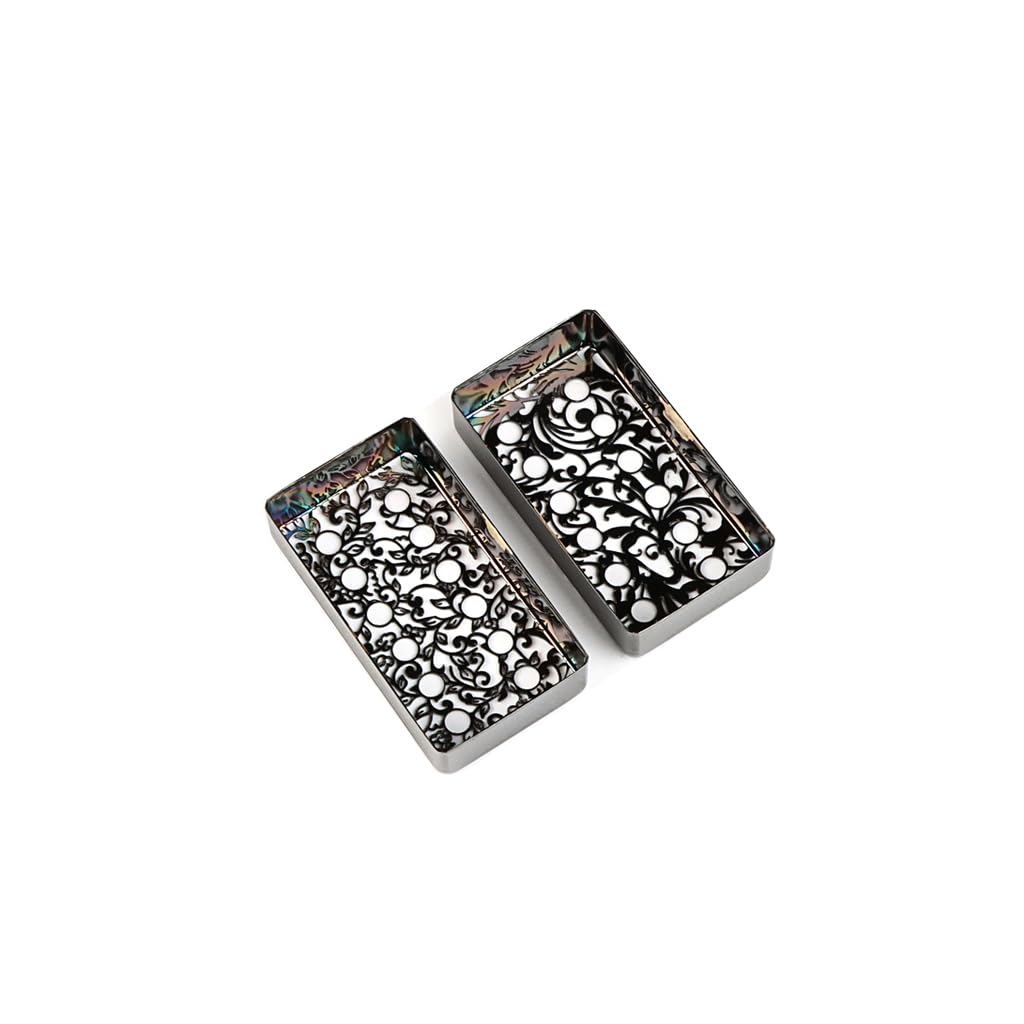 RuiJOTWAT 12 Hole Humbucker Guitar Pickup Cover For Lp Electric Guitar Parts,Black Surface Flower Chart - Image 4