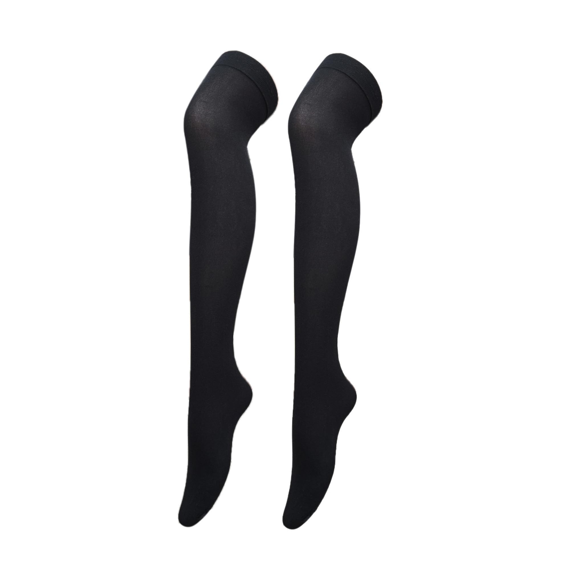 Women's Opaque Stretchy Nylon Over Knee Thigh High Stockings Costume Socks